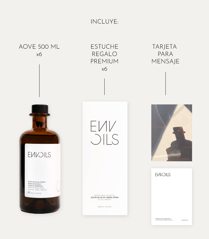 Pack 6 frascas AOVE Premium Ecológico Picual 500ml